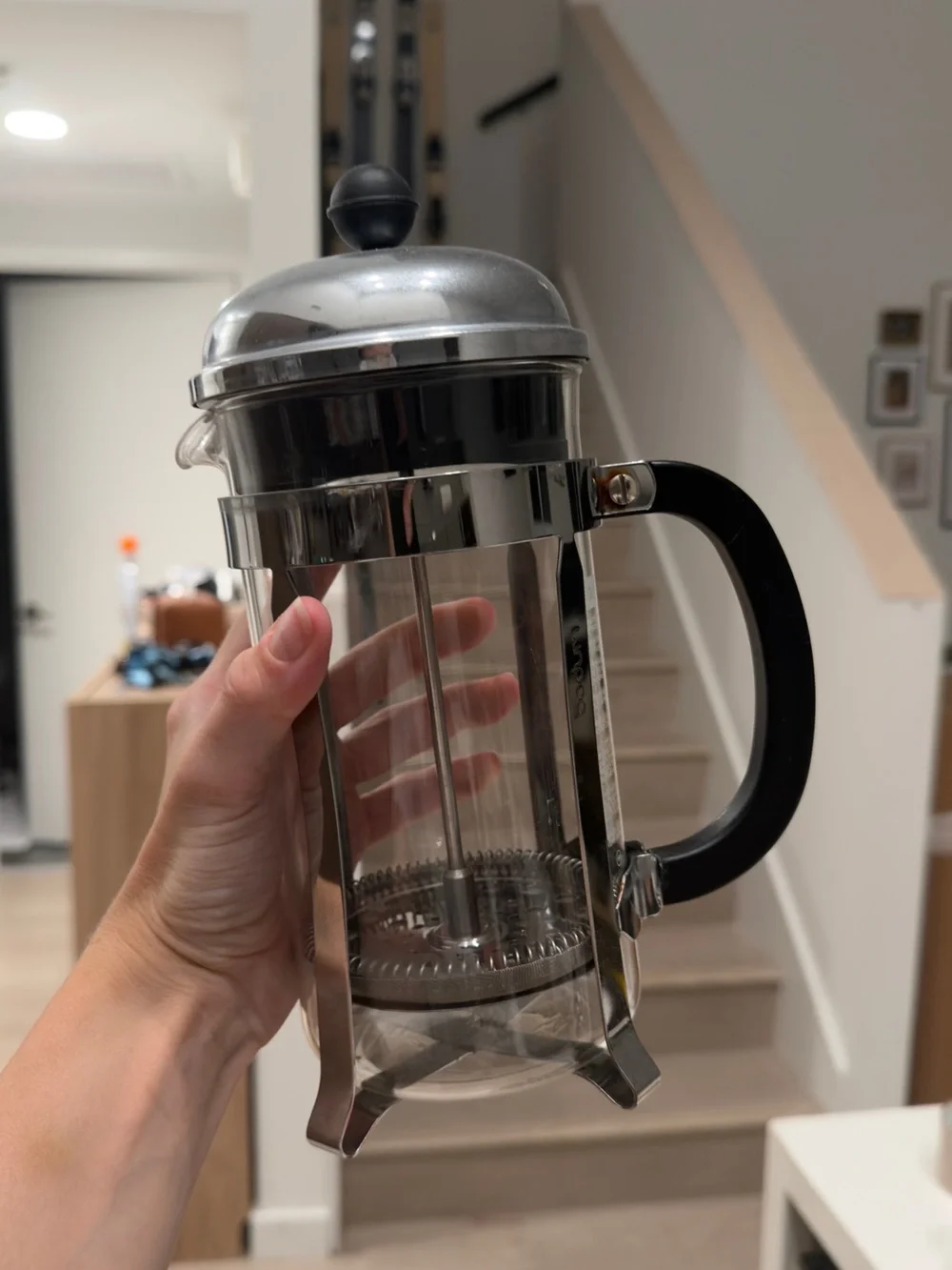 Bodum Chambord French Press Coffee Maker Stainless Steel Black Handle